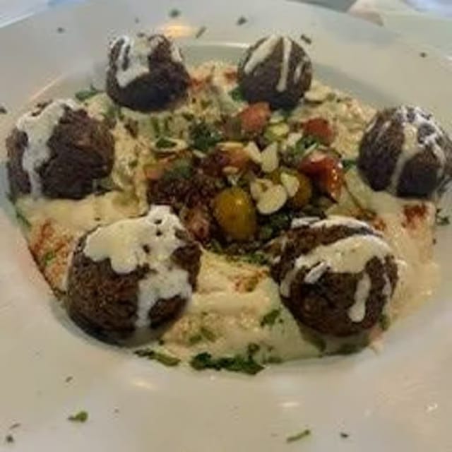 Homemade Hummus and Falafel.