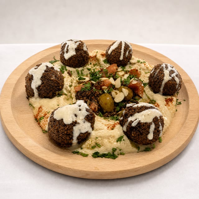 Homemade Hummus and Falafel.