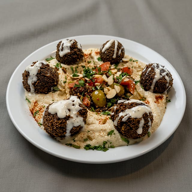 Homemade Hummus and Falafel.